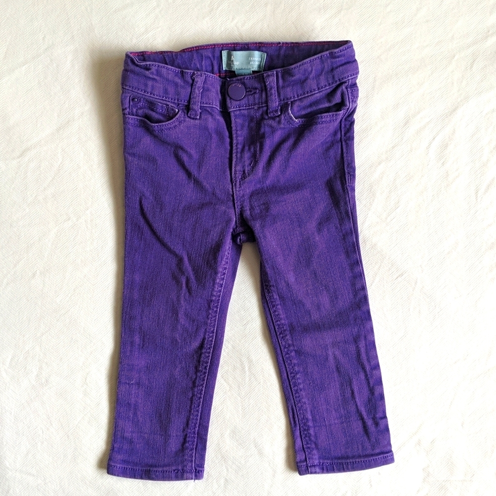 babyGap purple skinny fit denim jeans w adjustable waist 18-24 months baby girl